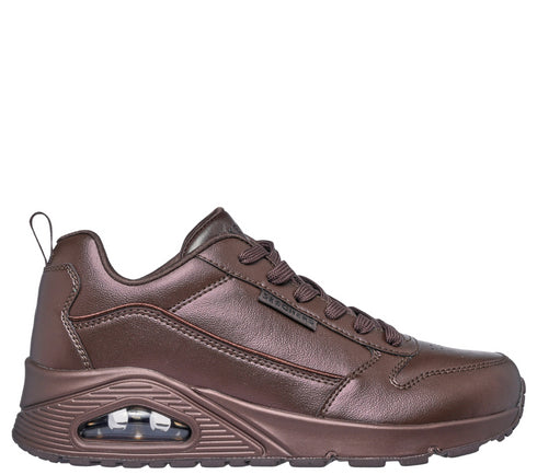 Pantofi sport, dama, SKECHERS UNO-GALACTIC GAL 177104-CHOC maro, piele ecologica